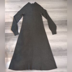 Zara Knit Wool Blend Olive Green A Line Sweater Dress